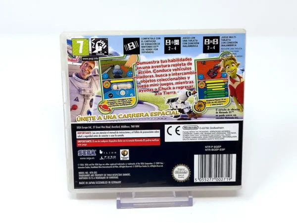 Parte trasera de Planet 51: El Videojuego (ESP) para Nintendo DS, edición PAL España