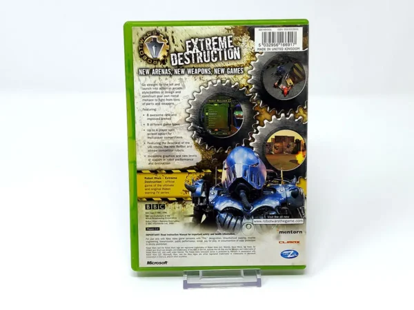 Parte trasera de Robot Wars: Extreme Destruction (UK) para XBOX, edición PAL UK