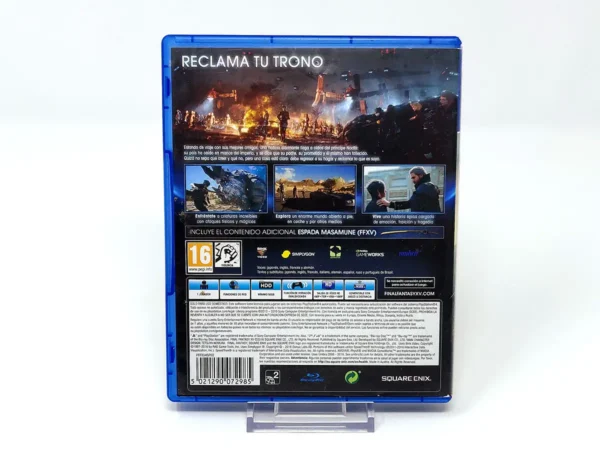 Parte trasera de Final Fantasy XV (Day One Edition) (ESP) para PlayStation 4, edición PAL España