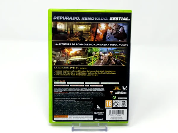 Parte trasera de GoldenEye 007: Reloaded (Edición Mi6) (ESP) para XBOX 360, edición PAL España