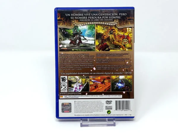Parte trasera de Genji (ESP) para PlayStation 2, edición PAL España