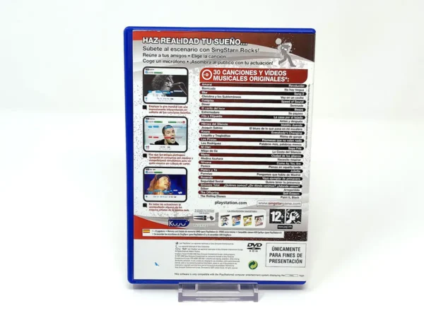 Parte trasera de SingStar Rocks! (ESP) (Promo) para PlayStation 2, edición PAL España