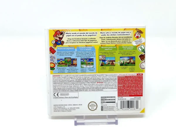 Parte trasera de Paper Mario: Sticker Star (ESP) para Nintendo 3DS, edición PAL España