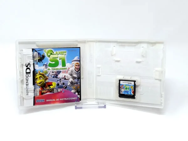 Interior del juego Planet 51: El Videojuego (ESP) para Nintendo DS con disco y manual