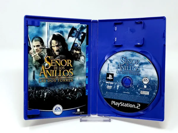 Interior del juego El Señor de los Anillos: Las Dos Torres (ESP) para PlayStation 2 con disco y manual