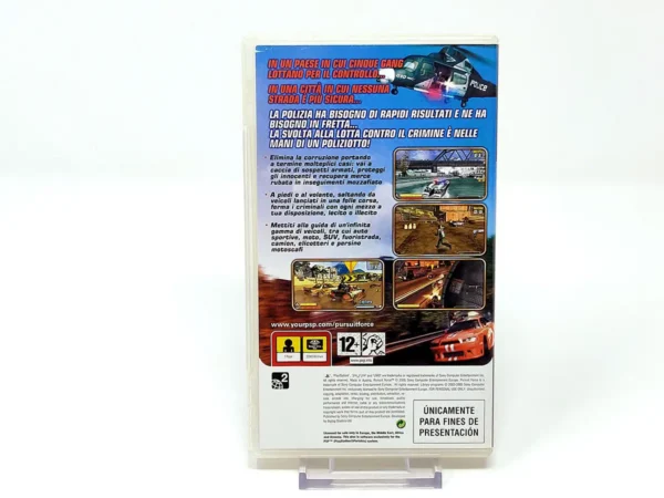 Parte trasera de Pursuit Force (ESP) (Promo) para PSP, edición PAL España