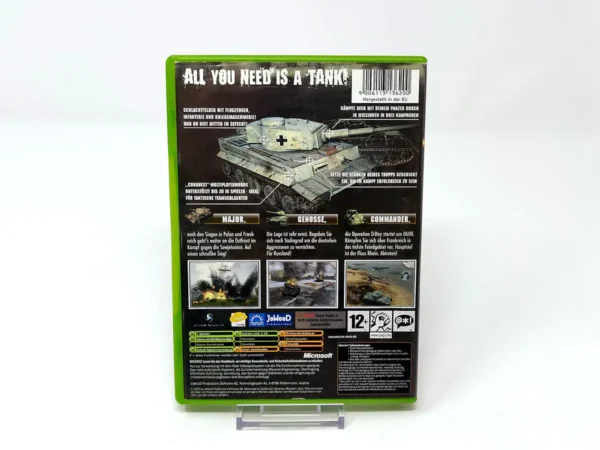 Parte trasera de Panzer Elite Action: Fields of Glory (ALE) para XBOX, edición PAL Alemania