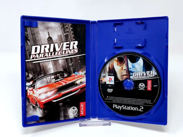 Interior del juego Driver: Parallel Lines (ESP) (v1) para PlayStation 2 con disco y manual