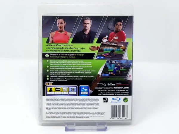 Parte trasera de Adidas miCoach (ESP) para PlayStation 3, edición PAL España