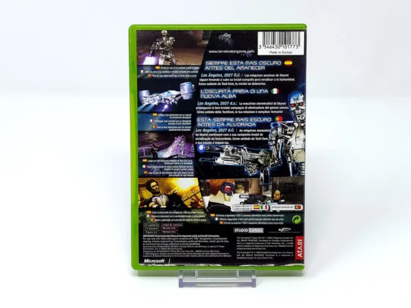 Parte trasera de The Terminator: Dawn of Fate (ESP) para XBOX, edición PAL España