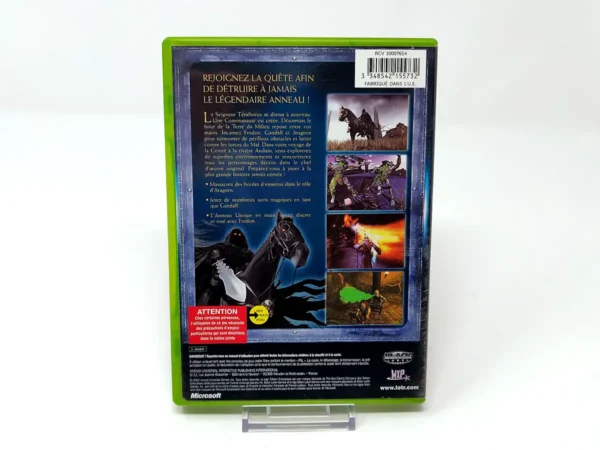 Parte trasera de Le Seigneur des anneaux: La communauté de l'anneau (FRA) para XBOX, edición PAL Francia