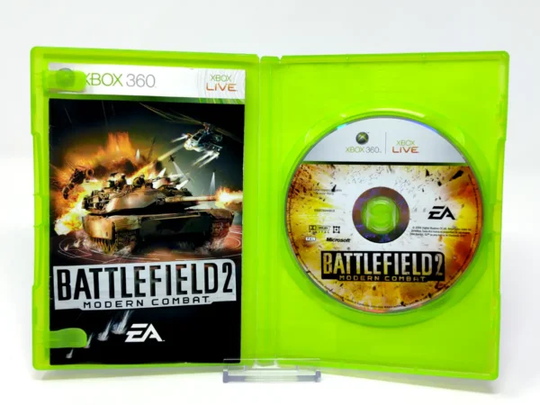 Interior del juego Battlefield 2: Modern Combat (ESP) para XBOX 360 con disco y manual