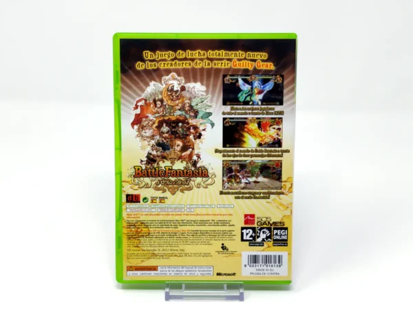 Parte trasera de Battle Fantasia (ESP) para XBOX 360, edición PAL España
