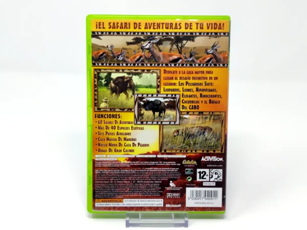 Parte trasera de Cabela's African Safari (ESP) para XBOX 360, edición PAL España