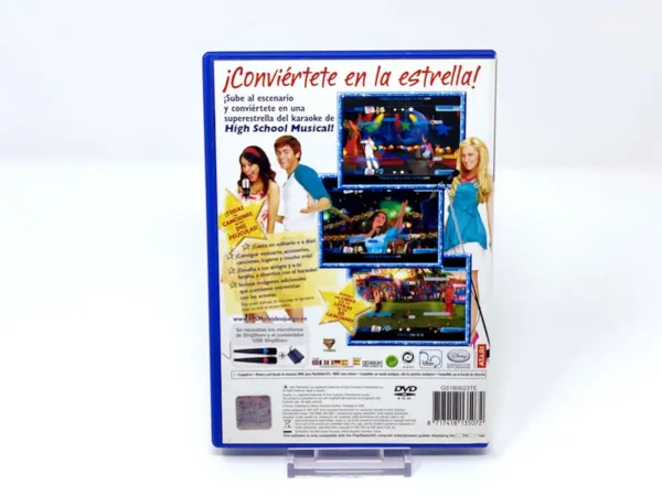 Parte trasera de Disney High School Musical: Canta con Ellos (ESP) para PlayStation 2, edición PAL España