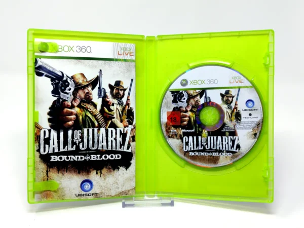 Interior del juego Call of Juarez: Bound in Blood (ESP) para XBOX 360 con disco y manual