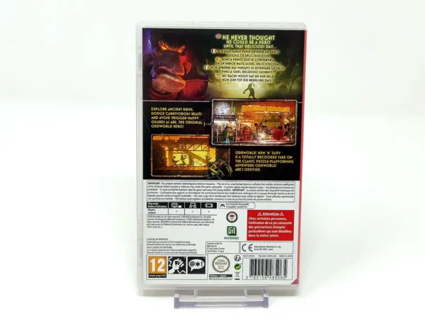 Parte trasera de Oddworld: New 'n' Tasty (ESP) para Nintendo Switch, edición PAL España