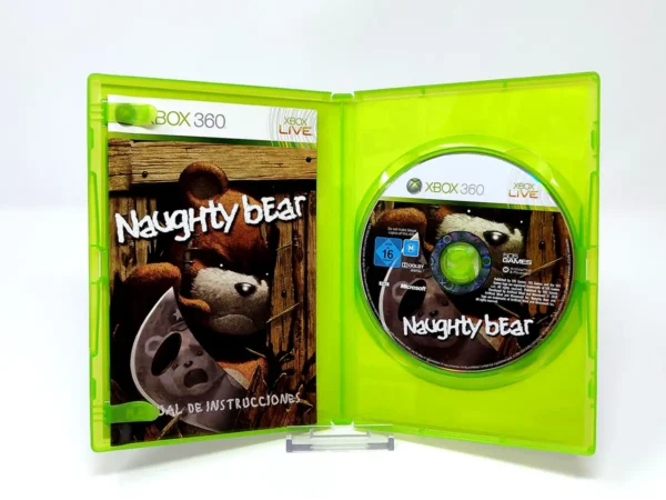 Interior del juego Naughty Bear (ESP) para XBOX 360 con disco y manual
