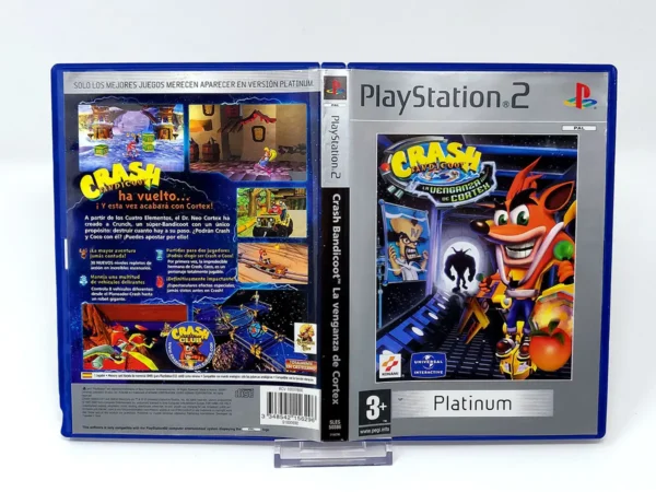 Crash Bandicoot: La Venganza de Cortex (ESP) (Platinum) (Carátula) para PlayStation 2, edición PAL España, de segunda mano
