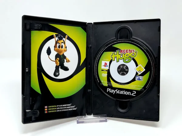 Interior del juego Agent Hugo (ESP) para PlayStation 2 con disco y manual