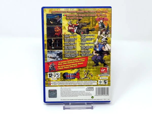 Parte trasera de Metal Slug 4 (ESP) para PlayStation 2, edición PAL España