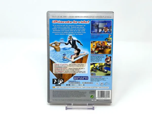 Parte trasera de Los Sims (ESP) (Platinum) para PlayStation 2, edición PAL España