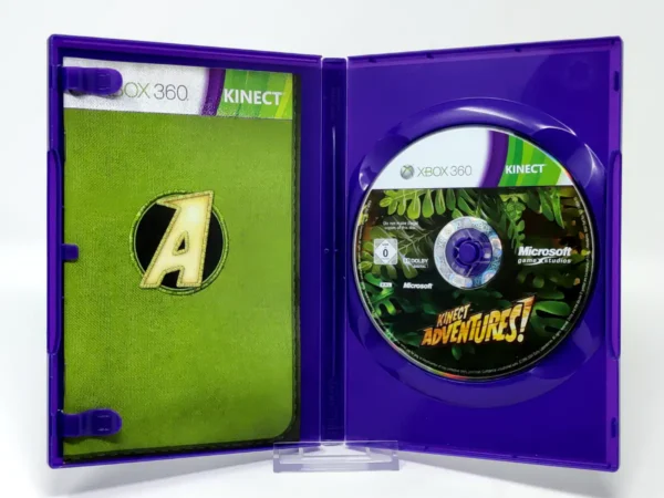 Interior del juego Kinect Adventures! (FRA) (v3) para XBOX 360 con disco y manual