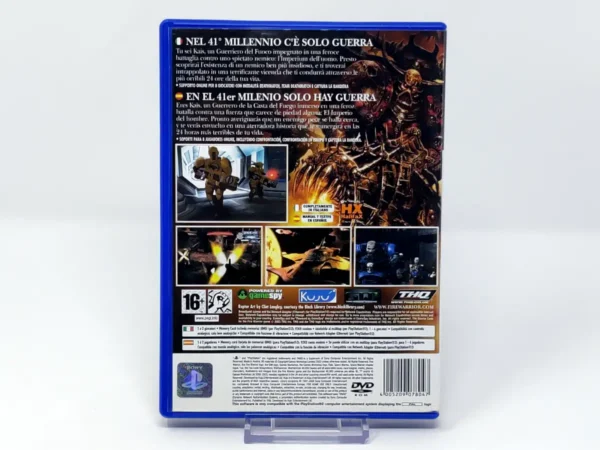 Parte trasera de Warhammer 40,000: Fire Warrior (ESP) para PlayStation 2, edición PAL España