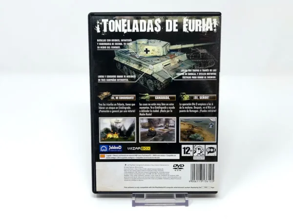 Parte trasera de Panzer Elite Action: Fields of Glory (ESP) para PlayStation 2, edición PAL España
