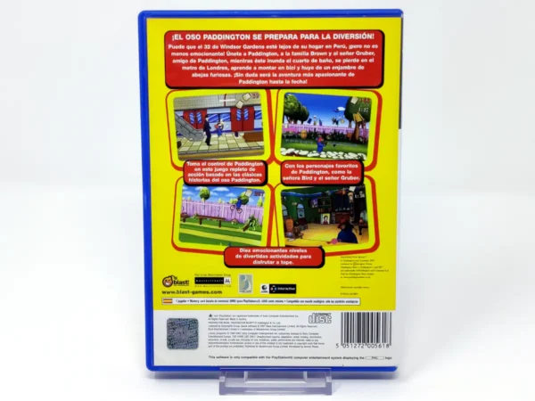 Parte trasera de Paddington Bear (ESP) para PlayStation 2, edición PAL España