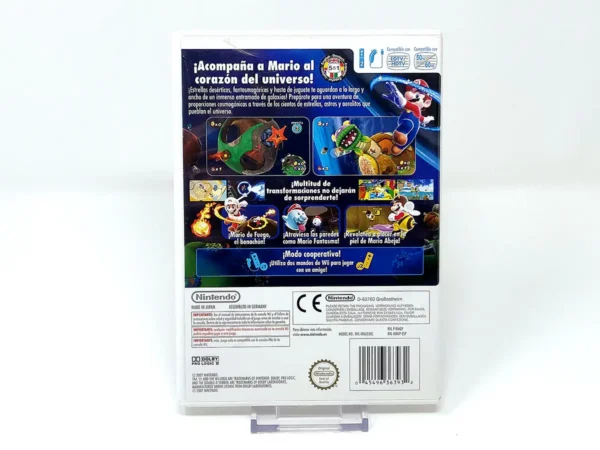 Parte trasera de Super Mario Galaxy (ESP) para Nintendo Wii, edición PAL España
