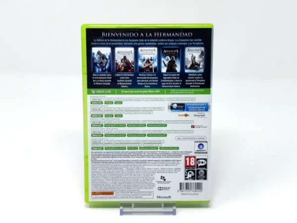 Parte trasera de Assassin's Creed: Heritage Collection (ESP) para XBOX 360, edición PAL España
