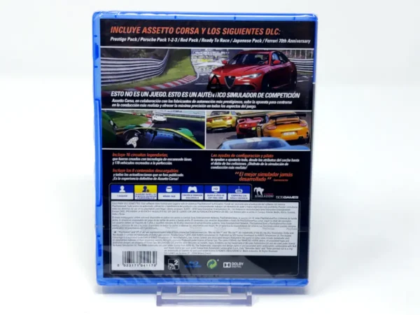 Parte trasera de Assetto Corsa (Ultimate Edition) (ESP) (Precintado) para PlayStation 4, edición PAL España