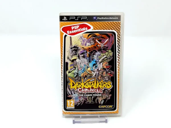 Portada de Darkstalkers Chronicle: The Chaos Tower (ESP) (Essentials) para PSP, edición PAL España, de segunda mano