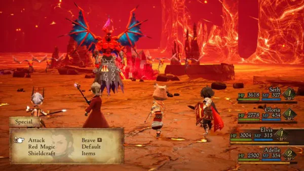 Parte trasera de BRAVELY DEFAULT II (ESP) para Nintendo Switch, edición PAL España