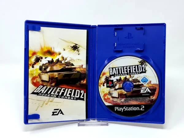 Interior del juego Battlefield 2: Modern Combat (FRA) para PlayStation 2 con disco y manual