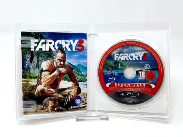 Interior del juego Far Cry 3 (ESP) (Essentials) para PlayStation 3 con disco y manual