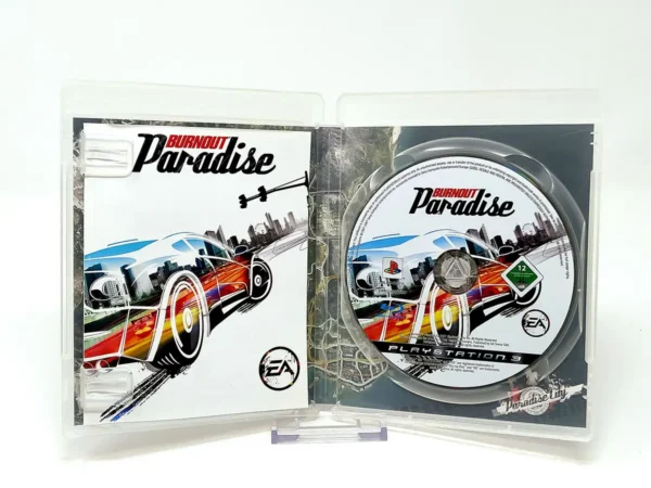 Interior del juego Burnout Paradise (ESP) para PlayStation 3 con disco y manual
