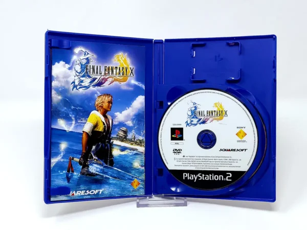 Interior del juego Final Fantasy X (ESP) (Beyond Final Fantasy) para PlayStation 2 con disco y manual