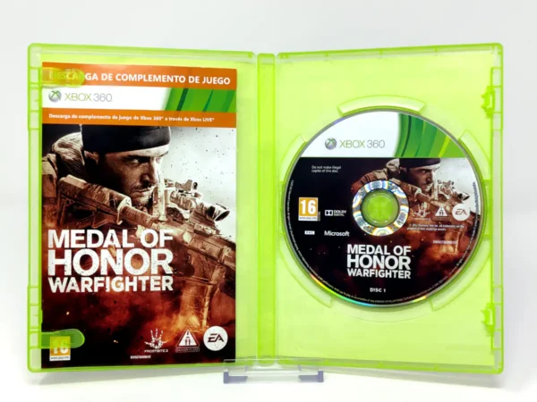 Interior del juego Medal of Honor: Warfighter (ESP) para XBOX 360 con disco y manual