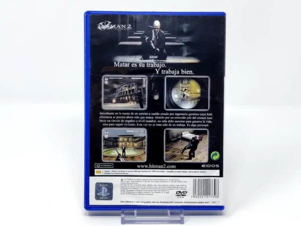 Parte trasera de Hitman 2: Silent Assassin (ESP) para PlayStation 2, edición PAL España