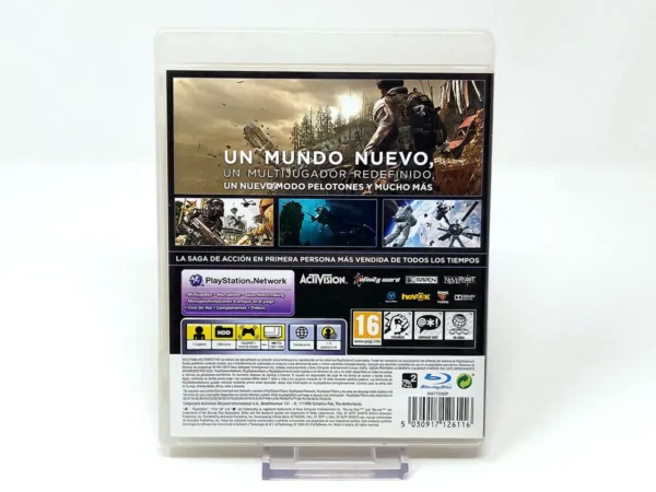 Parte trasera de Call of Duty: Ghosts (ESP) para PlayStation 3, edición PAL España