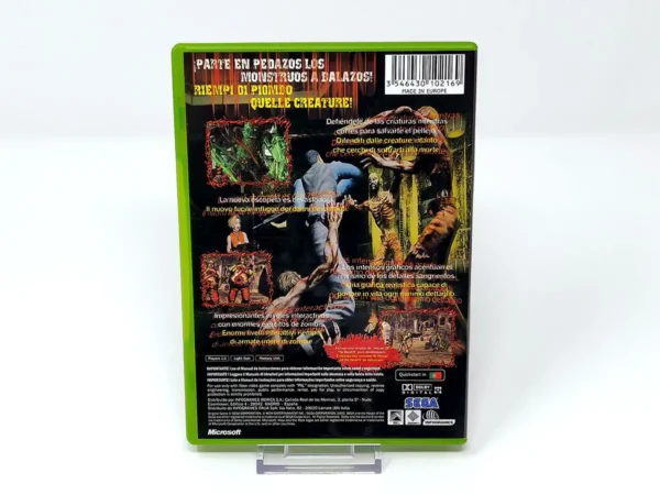 Parte trasera de The House of the Dead III (ESP) para XBOX, edición PAL España