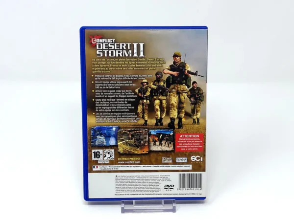 Parte trasera de Conflict: Desert Storm II (FRA) para PlayStation 2, edición PAL Francia
