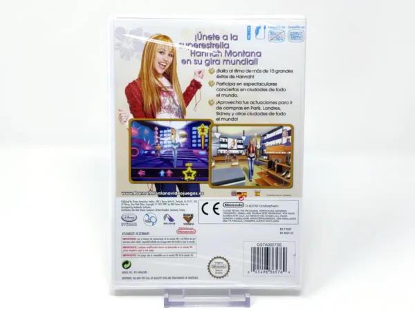 Parte trasera de Disney Hannah Montana: ¡Únete a su Gira Mundial! (ESP) (Precintado) para Nintendo Wii, edición PAL España