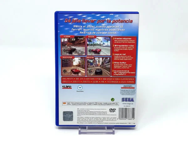 Parte trasera de OutRun 2006: Coast 2 Coast (ESP) para PlayStation 2, edición PAL España