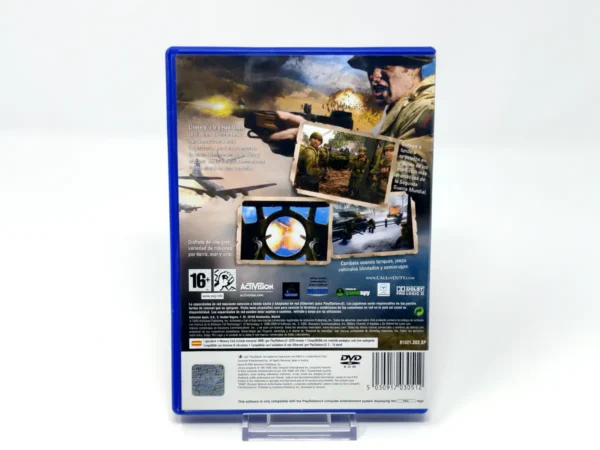 Parte trasera de Call of Duty 2: Big Red One (ESP) para PlayStation 2, edición PAL España
