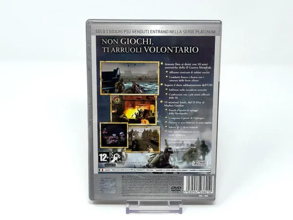 Parte trasera de Medal of Honor: Frontline (ITA) (Platinum) para PlayStation 2, edición PAL Italia
