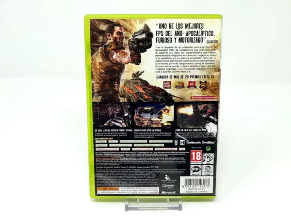 Parte trasera de Rage (Anarchy Edition) (ESP) para XBOX 360, edición PAL España