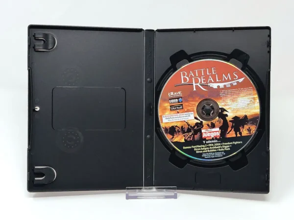 Interior del juego Battle Realms (ESP) para PC con disco y manual